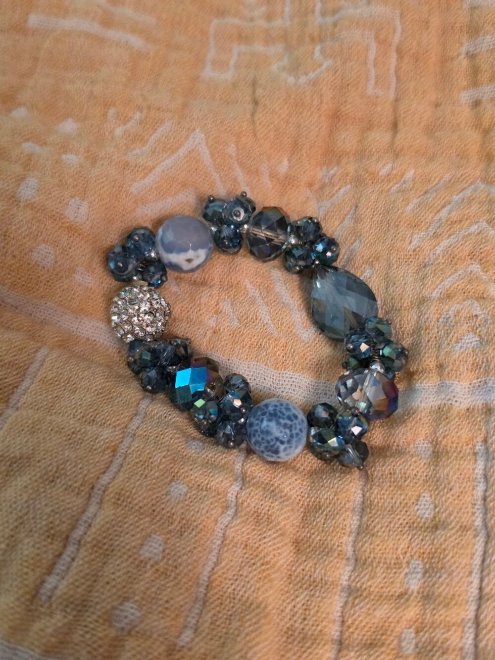 ✨ Stunning Chunky Blue Gemstone & Crystal Statement Bracelet ✨